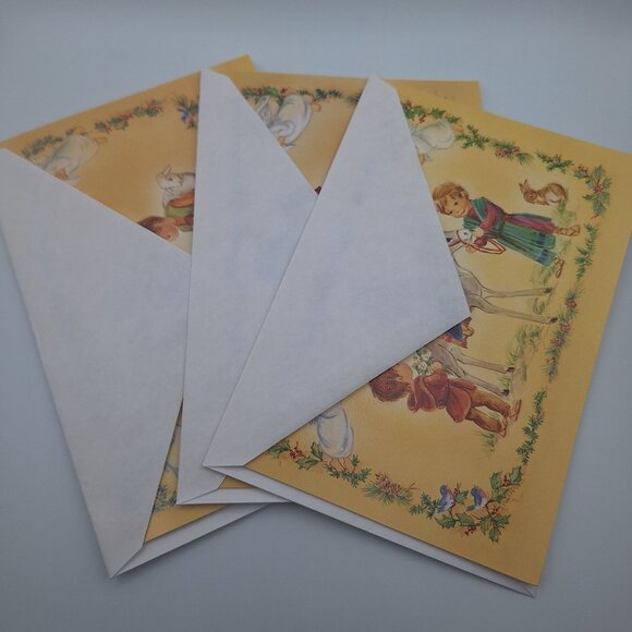 Vintage Style Nativity Christmas Cards  Envelopes Religious Holiday Set Of 3 90s - Picture 2 of 11